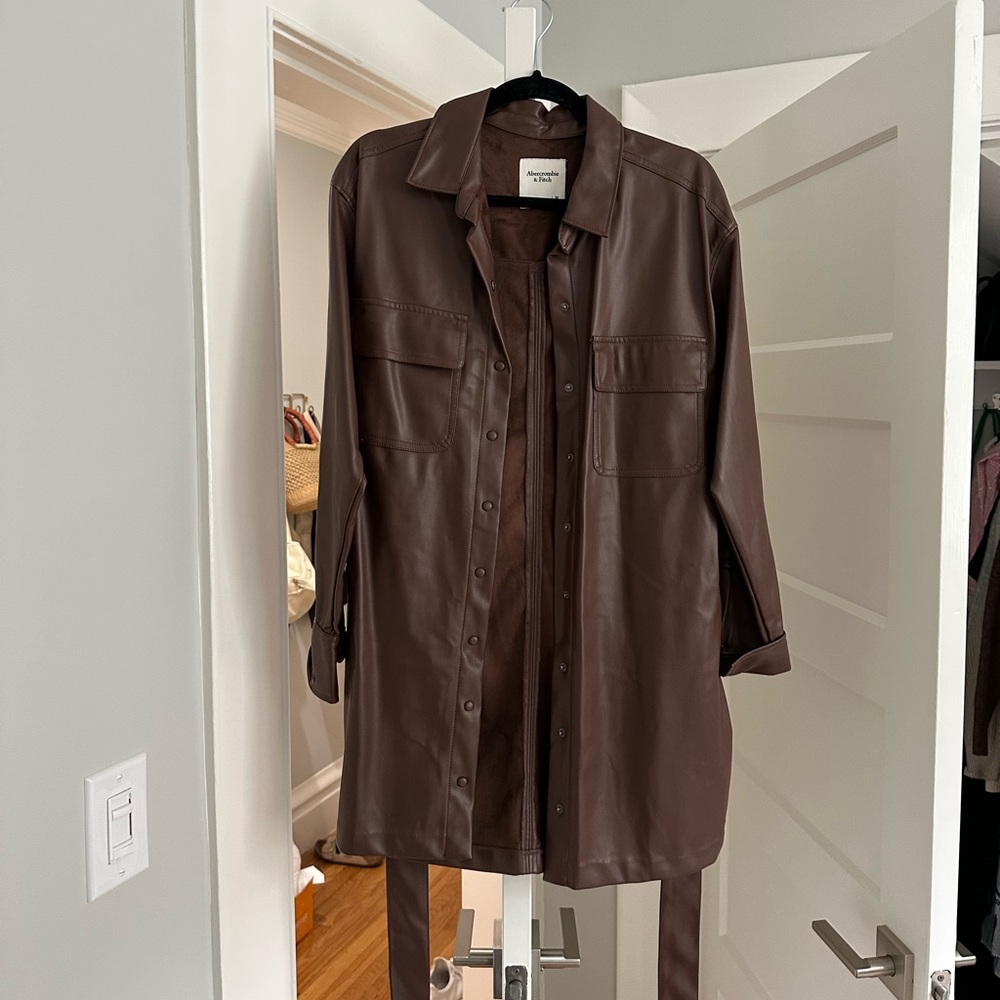 Brown leather dress